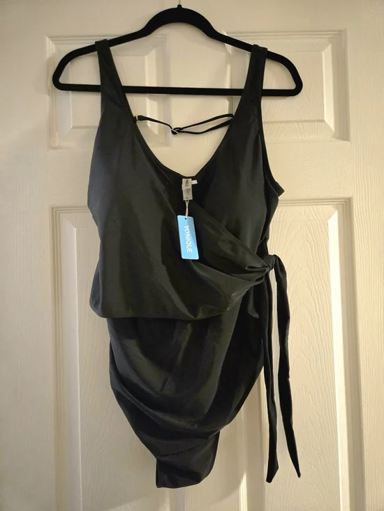 Yonique Wrap-Style One Piece Swimsuit with Tummy Control & Built In Bra - Picture 11 of 15